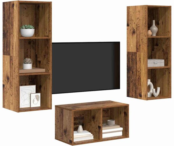 TV szekrény garnitúra Régi fa 37 x 37 x 107 cm Faanyag