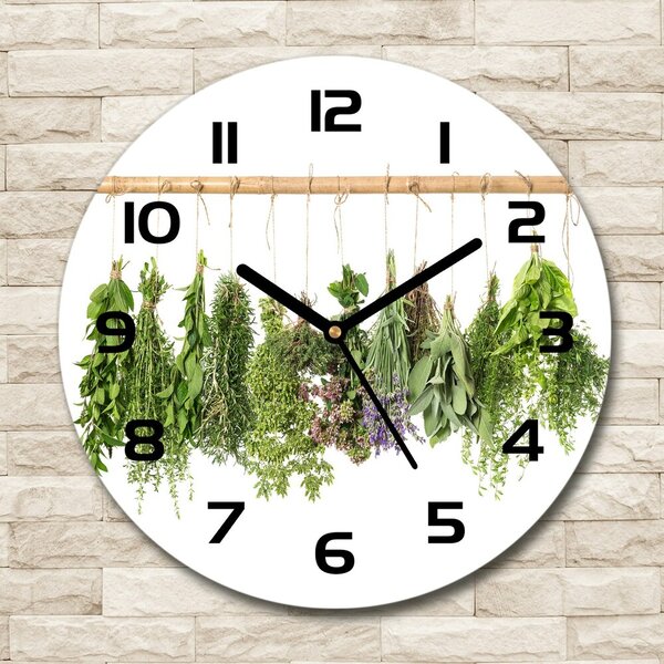 Egyedi üvegóra kerek Herbs egy húr