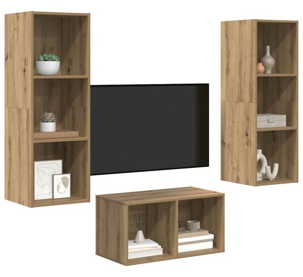 TV szekrény garnitúra kézműves tölgy 37 x 37 x 107 cm Faanyag