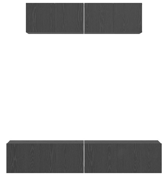 Fali TV Szekrény 4 pcs Fekete tölgy Kicsi 80 x 30 x 30.5 cm