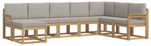VidaXL Kültéri kanapé szett párnával 8 pcs Fehér és Világosszürke