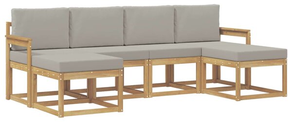 VidaXL Kültéri kanapé szett párnával 6 pcs Fehér és Világosszürke