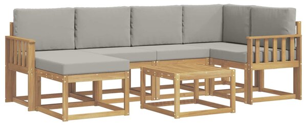VidaXL Kültéri kanapé szett párnával 7 pcs Fehér és Világosszürke