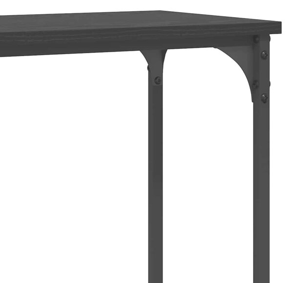 Konzolasztal polcokkal Musta tammi 160 x 29 x 80 cm Faanyag