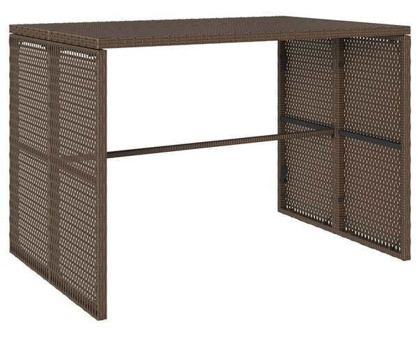 3 részes barna polyrattan kerti étkezőgarnitúra párnával