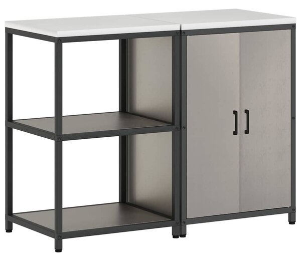 Konyhai Tároló Készlet polcokkal 2 pcs Rozsdás 120 x 50 x 92 cm