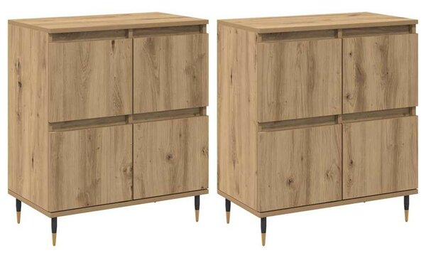 Oldalszekrények 2 pcs kézműves tölgy 120 x 35 x 70 cm Faanyag