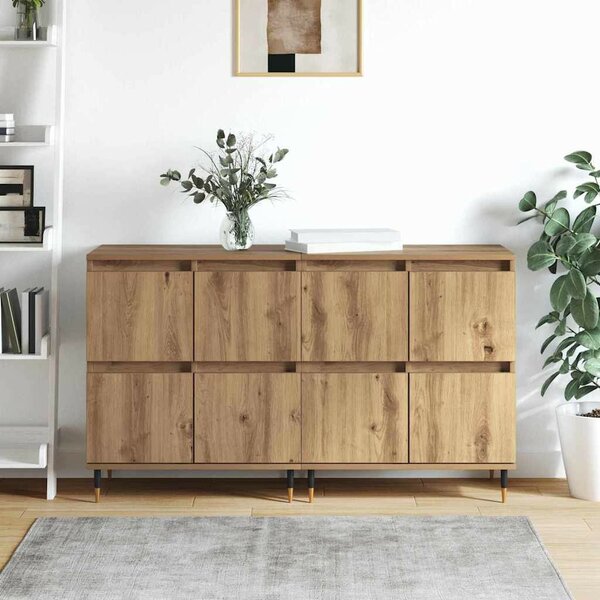 Oldalszekrények 2 pcs kézműves tölgy 120 x 35 x 70 cm Faanyag