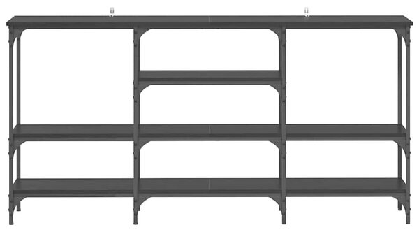 Konzolasztal polcokkal Musta tammi 160 x 29 x 80 cm Faanyag