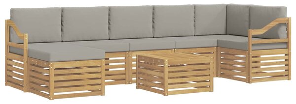 VidaXL Kültéri kanapé szett 8 pcs Fehér és Világosszürke