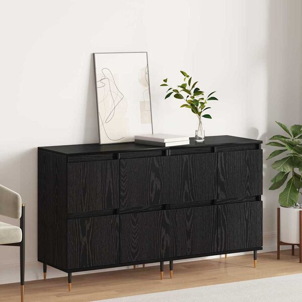 Oldalszekrények 2 pcs Musta tammi 120 x 35 x 70 cm Faanyag