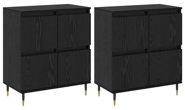 Oldalszekrények 2 pcs Musta tammi 120 x 35 x 70 cm Faanyag