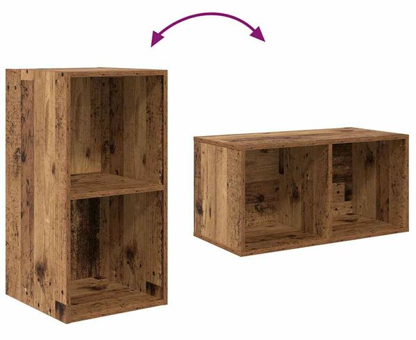 Fali TV Szekrény 4 pcs Öreg fa 37 x 37 x 72 cm Faanyag