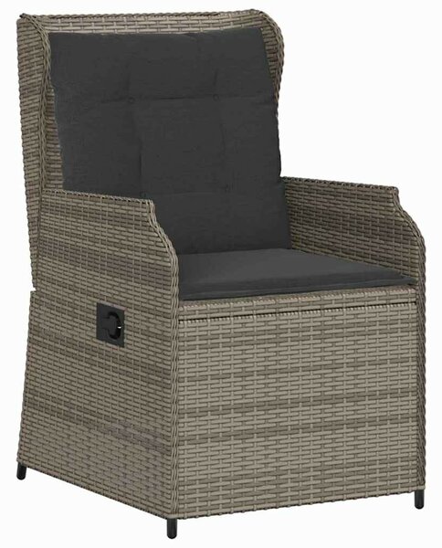 Kerti pad párnával 2 pcs Szürke Poli rattan