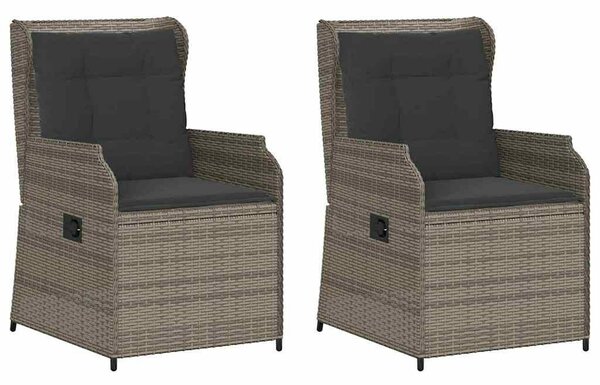 Kerti pad párnával 2 pcs Szürke Poli rattan