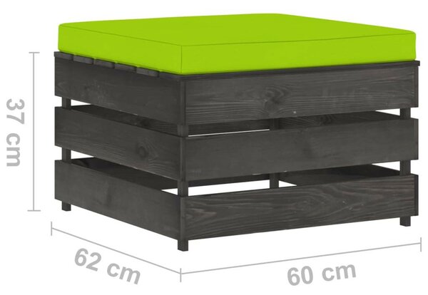 2 részes szürke impregnált fa kerti társalgószett párnákkal