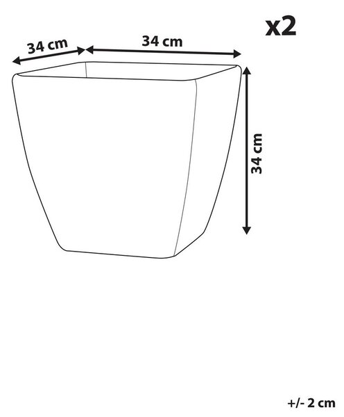 Kétdarabos virágcserép szett ZELI 34 cm Sötétszürke