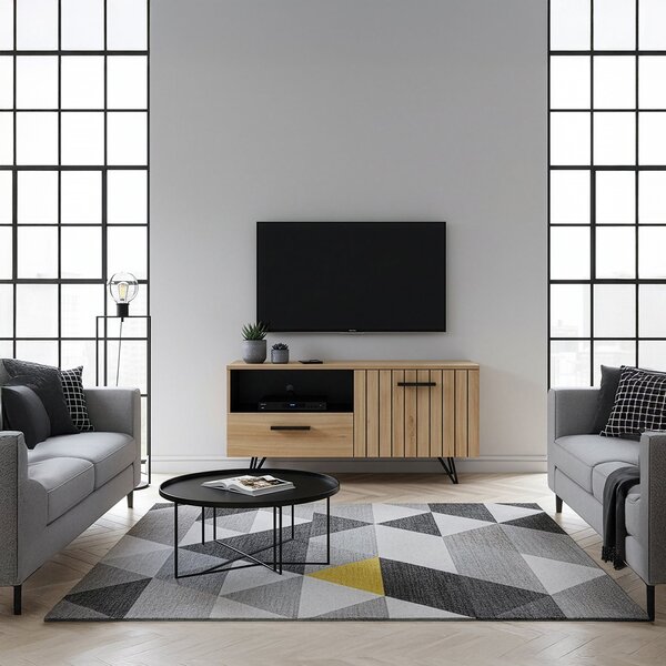 TV szekrény Noppen 100x38x49 cm tölgyfa hatású [en.casa]