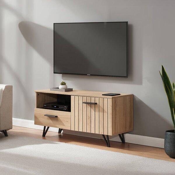 TV szekrény Noppen 100x38x49 cm tölgyfa hatású [en.casa]