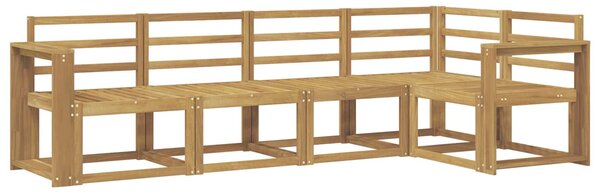 VidaXL Kültéri kanapé szett 5 pcs Fehér Tömör Akácfa