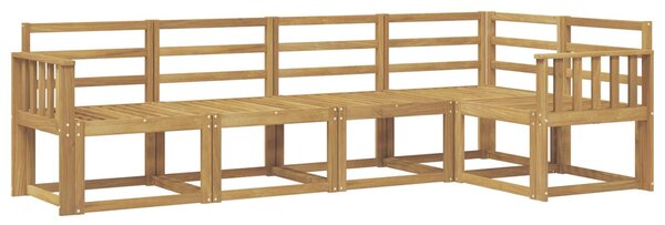 VidaXL Kültéri kanapé szett 5 pcs Fehér Tömör Akácfa