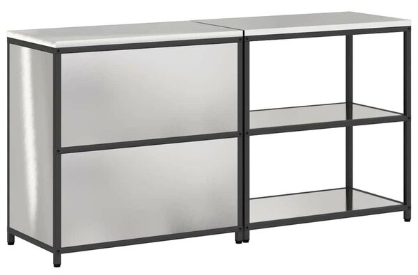 Konyhai Tároló Készlet polcokkal 2 pcs Ezüst 180 x 50 x 92 cm