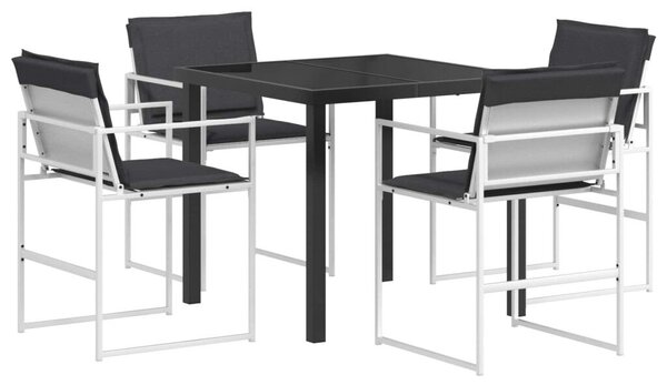 Kert étkező szett 5 pcs Fehér és Antracitszürke 80 x 80 x 73 cm