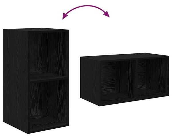 TV Szekrény Szett 3 pcs Musta tammi 37 x 37 x 107 cm Faanyag