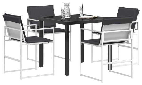 Kert étkező szett 5 pcs Fehér és Antracitszürke 80 x 80 x 73 cm