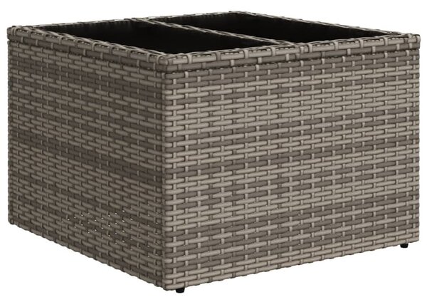 8 db szürke polyrattan kerti kanapégarnitúra párnákkal