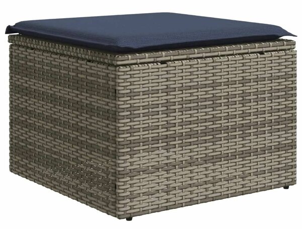 8 db szürke polyrattan kerti kanapégarnitúra párnákkal