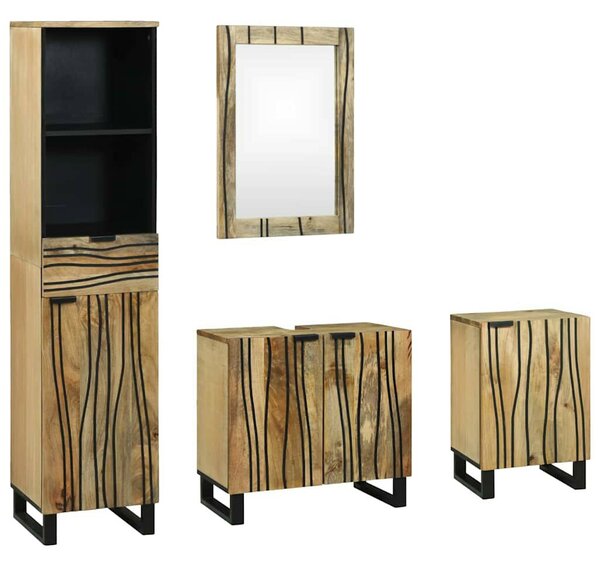 Fürdőszoba bútor szett fiókkal 4 pcs Barna 38 x 33 x 160 cm