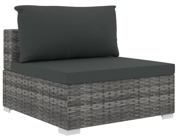 VidaXL 8 részes szürke polyrattan kerti bútorszett párnákkal