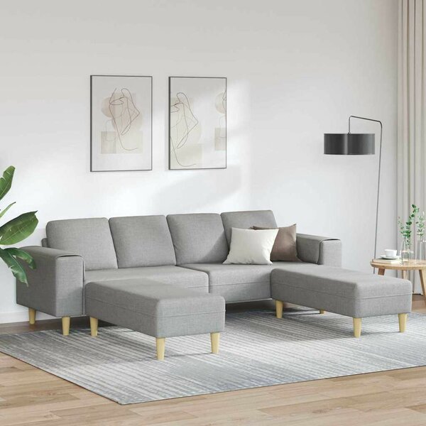 Kanapé Szett 3 pcs Felhős szürke szövet