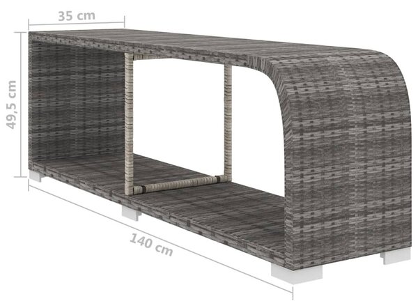 VidaXL 8 részes szürke polyrattan kerti bútorszett párnákkal
