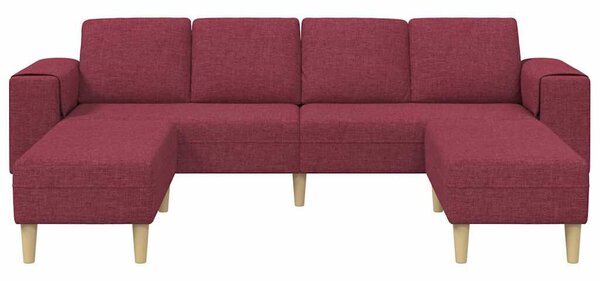 Kanapé Szett 3 pcs bordó szövet