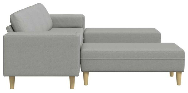 Kanapé Szett 3 pcs Felhős szürke szövet