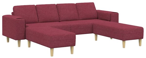 Kanapé Szett 3 pcs bordó szövet