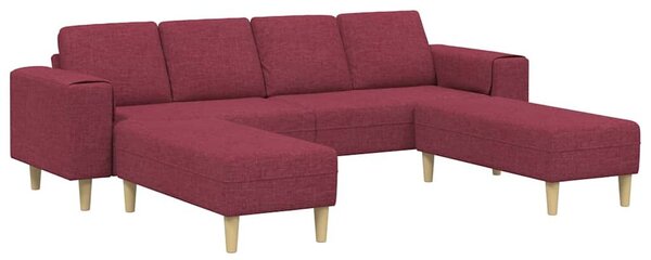 Kanapé Szett 3 pcs bordó szövet