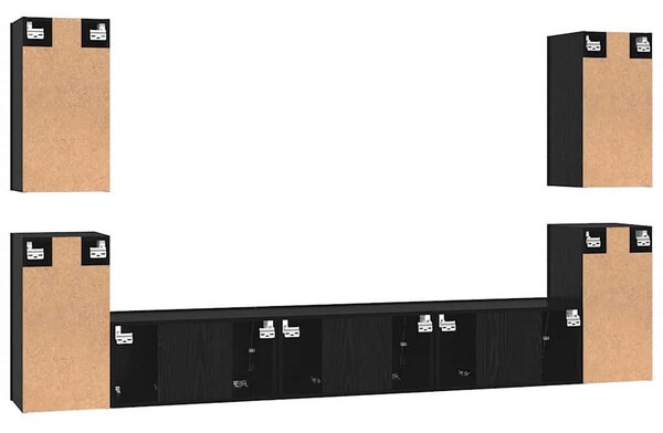 TV szekrény garnitúra 7 pcs Musta tammi 60 x 30 x 30 cm Faanyag