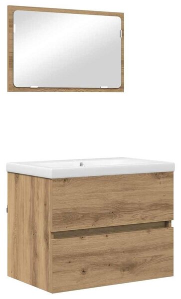 Fürdőszoba bútor szett 3 pcs kézműves tölgy 60 x 38.5 x 45 cm