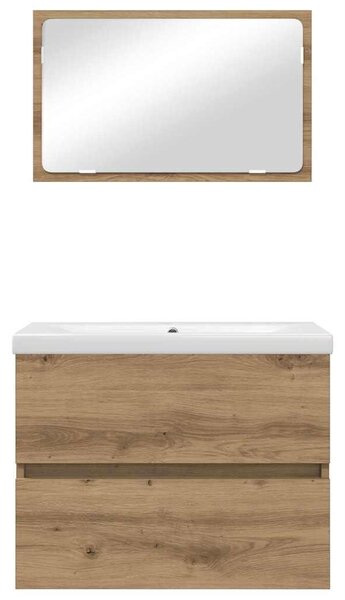 Fürdőszoba bútor szett 3 pcs kézműves tölgy 60 x 38.5 x 45 cm