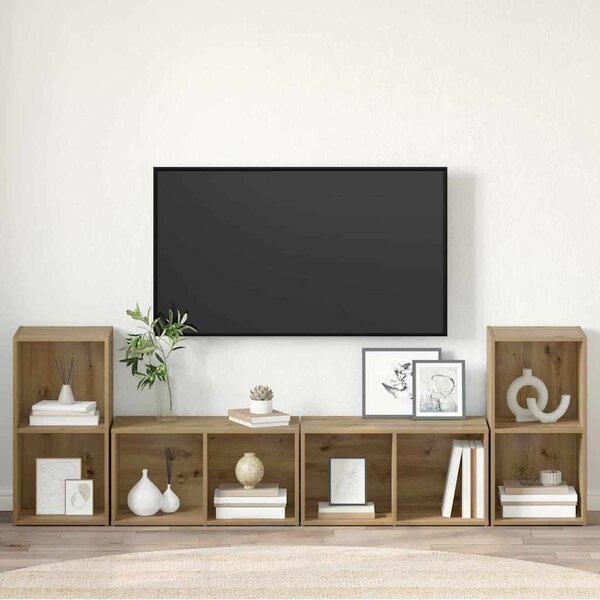 TV szekrény garnitúra 4 pcs kézműves tölgy 37 x 35 x 72 cm