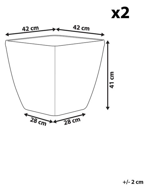Kétdarabos virágcserép szett ASTRAS 42 cm Ezüst