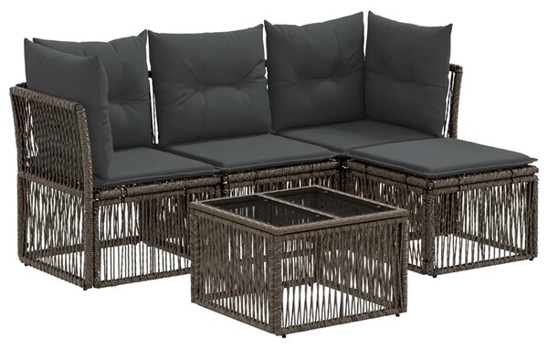 VidaXL Kerti Kanapé Szett 5 pcs Szürke polirattan