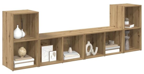 TV szekrény garnitúra 4 pcs kézműves tölgy 37 x 35 x 72 cm