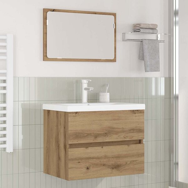 Fürdőszoba bútor szett 3 pcs kézműves tölgy 60 x 38.5 x 45 cm