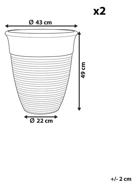 Kétdarabos virágcserép szett KATALIMA 43 cm Szürke