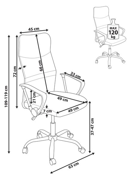 Irodai szék DESIGN Szürke
