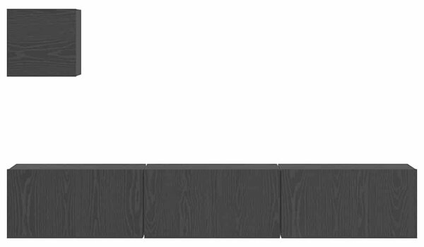TV szekrény garnitúra 4 pcs Musta tammi 60 x 30 x 30 cm Faanyag